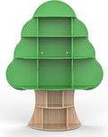 Tree Kids Bookshelf, Toddler Wood Bookcase, 16-Cubby Children Toy Storage Organizer Book Shelf for Kids Rooms, Nursery, Bedroom, Living Room, Classroom, Boy Girl’s Gift (Green Tree)