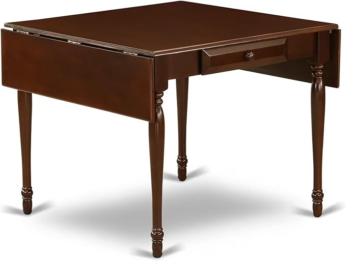 East West Furniture MZCL5-MAH-C 5 Piece Kitchen Table & Chairs Set Includes a Rectangle Dining Room Table with Dropleaf and 4 Linen Fabric Upholstered Chairs, 36x54 Inch, Mahogany