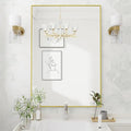 Koonmi Gold Mirrors for Wall, 30x48 Inch Bathroom Mirror, Rectangular Wall Mirror for Living Room Bedroom Bathroom, Hangs Horizontally or Vertically
