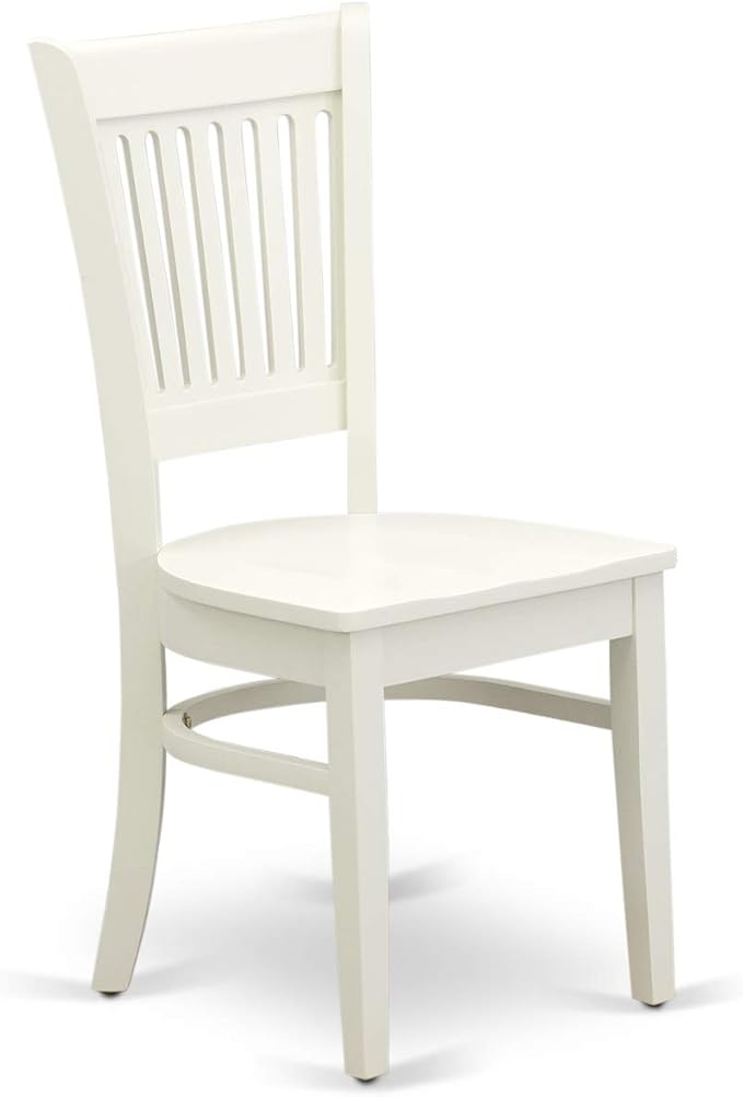 East West Furniture BOVA3-LWH-W 3 Piece Modern Dining Table Set Contains a Round Kitchen Table and 2 Kitchen Dining Chairs, 42x42 Inch, Linen White