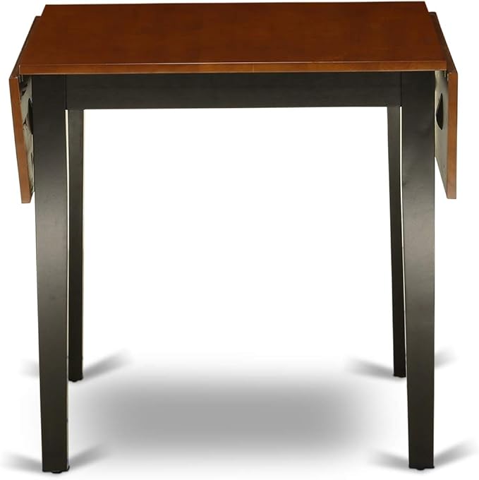 East West Furniture NDAV3-BCH-W 3 Piece Dining Set Contains a Rectangle Dining Room Table with Dropleaf and 2 Kitchen Chairs, 30x48 Inch, Black & Cherry