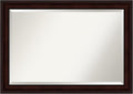 Amanti Art Brown Wall Mirror 29x41 Coffee Bean Brown Rectangle Bathroom Mirror for Wall Decor Living Room, Large Casual Frame, Hangs Horizonally and Vertically, Bathroom Decor, Beveled Edge from WI