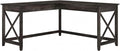 Bush Furniture Key West L Shaped Desk, 60-inch Modern Farmhouse Writing Desk for Home Office
