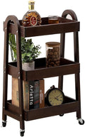 3 Tier Rolling Craft Cart Slim Rolling Storage Cart Wooden Cart on Wheels Bathroom Organizer Rolling Utility Cart Mobile Shelving Unit for Kitchen Bathroom Laundry Narrow Places (Black)