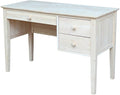 IC International Concepts, Brooklyn Desk, Solid Real Wood, Sturdy Parawood, DIY, Paint/Stain Ready, Unfinished