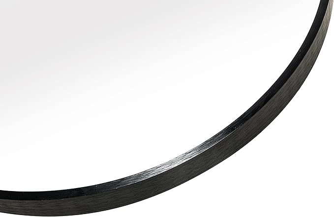 FrameWorks 28" Deluxe Contemporary Black Circular Aluminum Mirror