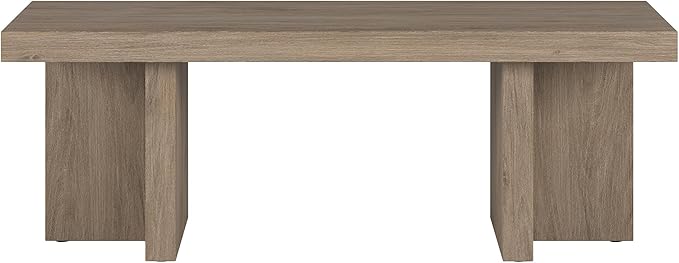 Henn&Hart Dimitra Coffee Table, 44" Wide, Gray