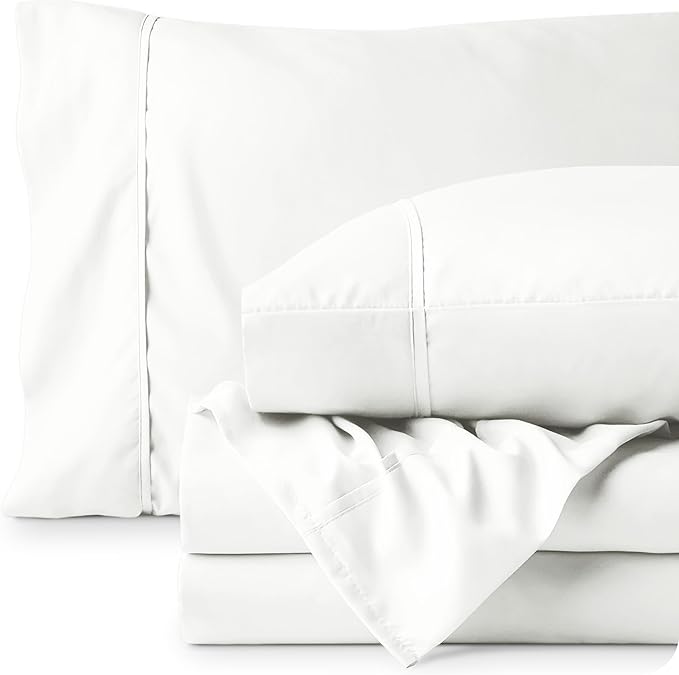 Bare Home Full Sheet Set - Luxury 1800 Ultra-Soft Microfiber Full Bed Sheets - Double Brushed - Deep Pockets - Easy Fit - 4 Piece Set - Bedding Sheets & Pillowcases (Full, Cream)