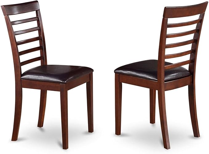 East West Furniture NOML5-MAH-LC 5 Piece Dinette Set for 4 Includes a Rectangle Dining Room Table with Butterfly Leaf and 4 Faux Leather Kitchen Dining Chairs, 32x54 Inch, Mahogany