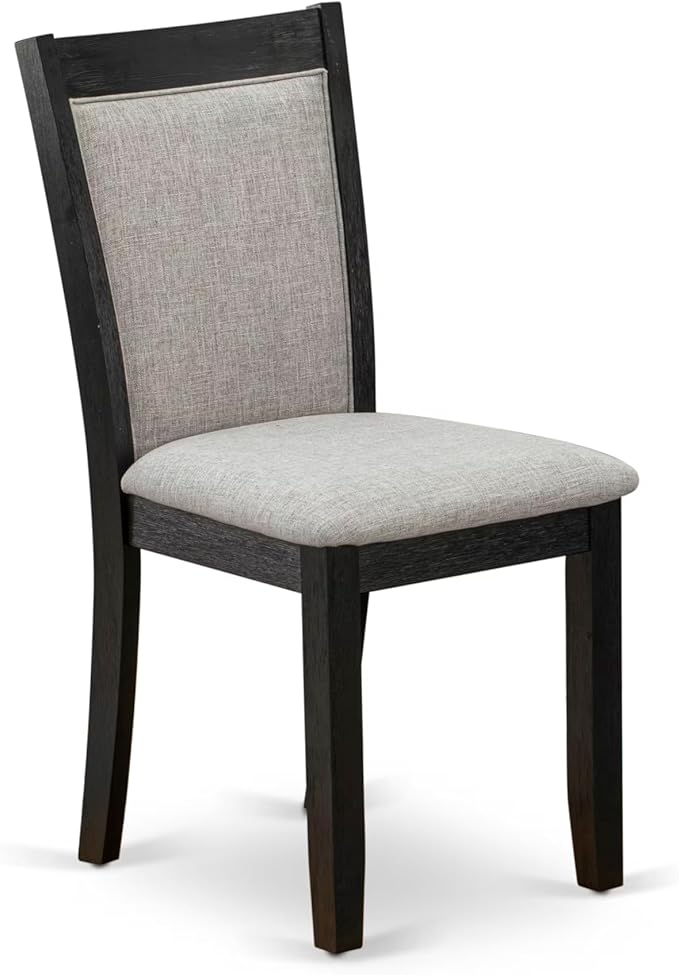 East West Furniture V627MZ606-6 6 Piece Dining Set Contains a Rectangle Dining Room Table with V-Legs and 4 Shitake Linen Fabric Parson Chairs with a Bench, 40x72 Inch, Multi-Color