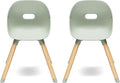 Lalo The Play Chair, Wooden and Non-Toxic Plastic Kids and Toddler Chair - Sturdy Bucket Seat and Easy to Clean Kids Chair with up to 200 lb. Weight Capacity, Set of 2 - Sage