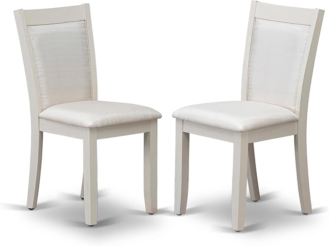 East West Furniture V097MZ001-7 7 Piece Kitchen Table Set Consist of a Rectangle Dining Table with V-Legs and 6 Cream Linen Fabric Parson Dining Room Chairs, 40x72 Inch, Multi-Color