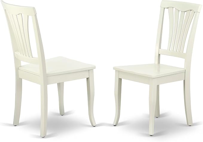 East West Furniture MZAV3-LWH-W 3 Piece Dinette Set for Small Spaces Contains a Rectangle Dining Table with Dropleaf and 2 Dining Chairs, 36x54 Inch, Linen White