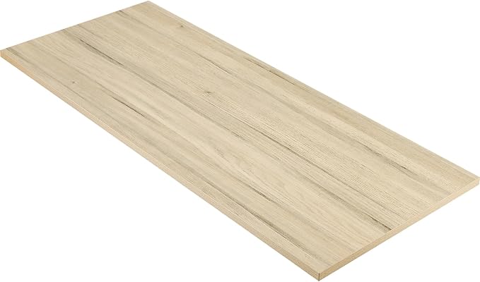 Kaboon Universal Tabletop 59.1"x23.62", Solid One-Piece Melamine Table Top, Double Desk L-Desk DIY, Home and Office Countertop, Oak/Grey Tone