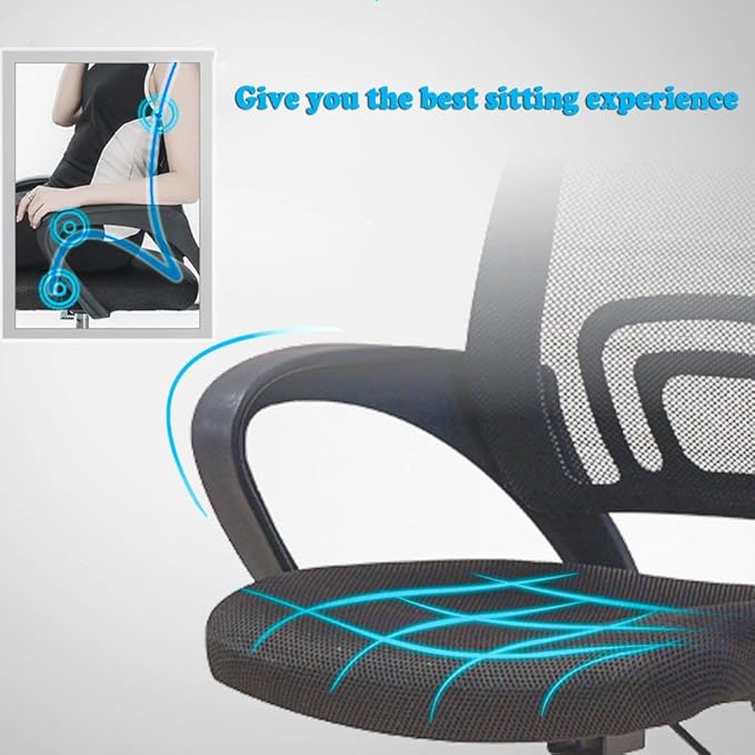 BestOffice Mesh Computer Back Support Modern Executive Adjustable Task Rolling Swivel Chair for Women,Men(2 Pack) (Black)
