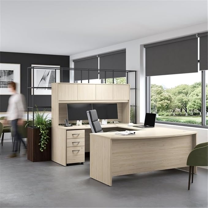 Bush Business Furniture Studio C 3 Drawer Mobile File Cabinet in Natural Elm - Assembled, Rolling Document Storage for Home or Professional Office