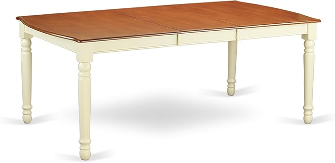 East West Furniture DOVE5-WHI-W 5 Piece Modern Dining Table Set Includes a Rectangle Wooden Table with Butterfly Leaf and 4 Kitchen Dining Chairs, 42x78 Inch, Buttermilk & Cherry