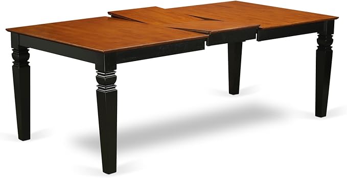 East West Furniture LGKE9-BCH-LC 9 Piece Dining Set Includes a Rectangle Dining Room Table with Butterfly Leaf and 8 Faux Leather Upholstered Kitchen Chairs, 42x84 Inch, Black & Cherry