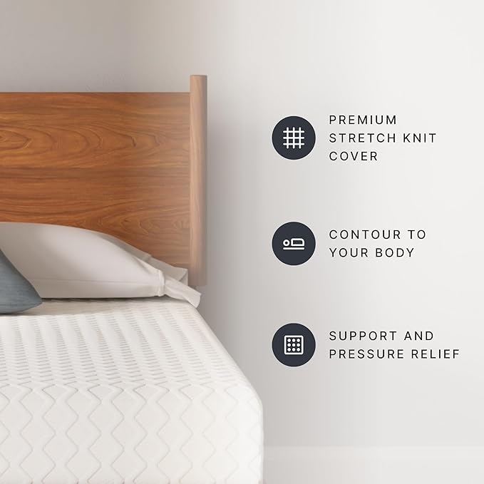 Signature Design by Ashley Full Size Chime 10 Inch Medium Firm Memory Foam Mattresswith Green Tea & Charcoal Gel for Pressure Relief, Fiberglass Free, Mattress In A Box