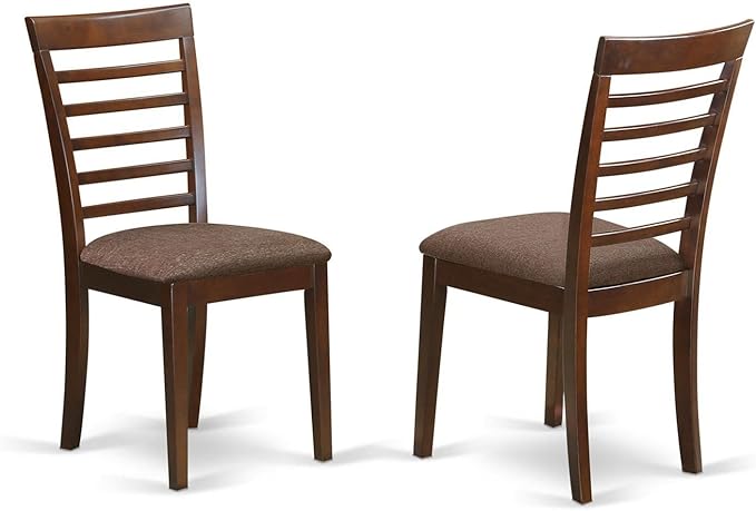 East West Furniture MILA5-MAH-C 5 Piece Kitchen Table Set for 4 Includes a Rectangle Dining Room Table with Butterfly Leaf and 4 Linen Fabric Upholstered Chairs, 36x54 Inch, Mahogany