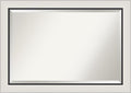 Amanti Art Silver Bathroom Mirror for Over Sink, 30x42 Ellie Silver Black Rectangle Vanity Mirror, Large Modern Contemporary Frame, Hangs Horizonally and Vertically, Bathroom Wall Decor, Beveled Edge