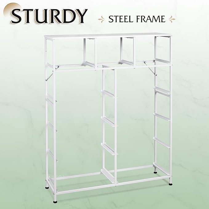 WLIVE Storage Organizer Unit with 11 Fabric Bins, Storage Drawers Organizer with Steel Frame, Tall Storage Tower Organizaton for Living Room, Hallway, Office, White