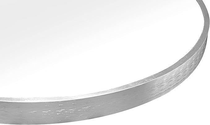 FrameWorks 24" Deluxe Contemporary Silver Circular Aluminum Mirror