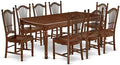 East West Furniture DODO9-MAH-W 9 Piece Dining Set Includes a Rectangle Dining Room Table with Butterfly Leaf and 8 Kitchen Chairs, 42x78 Inch, Mahogany