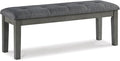 Signature Design by Ashley Hallanden Rustic Tufted Upholstered Dining Room Bench, Gray