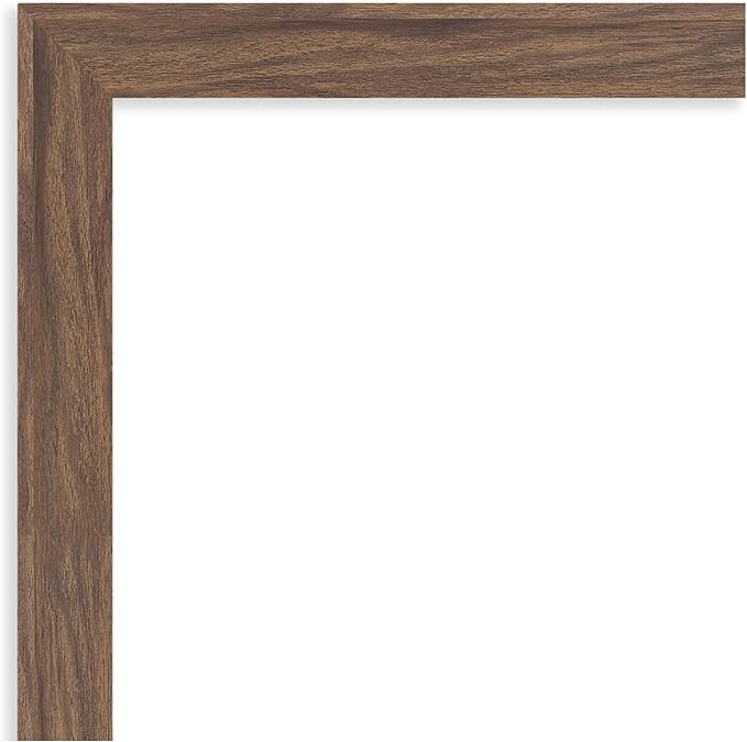 Amanti Art Brown Wall Mirror 33x43 Pia Medium Brown Narrow Rectangle Bathroom Mirror for Wall Decor Living Room, X-Large Casual Frame, Hangs Horizonally and Vertically, Bathroom Decor, Beveled Edge