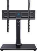 PERLESMITH Universal Swivel TV Stand for 24-60 inch TVs up to 99 lbs, 8 Height Adjustable Table Top TV Stand, TV Base Stand with Tempered Glass Base, Max VESA 400x400mm, PSTVS33