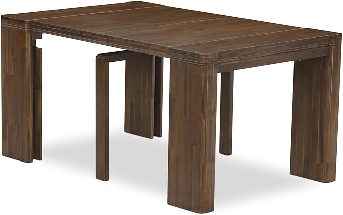 X12DA-0C8-32 - 14 Pieces Dining Set Includes an Extendable Rectangle Kitchen Table, 1 Coffee Table and 12 Polyester Fabric Dining Chairs, 39x120 Inch, Antique Walnut