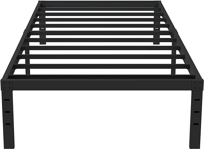 16 Inch Twin XL Bed Frames, Metal Platform Twin XL Bed Frame with Storage, 2,500 lbs Heavy Duty Steel Slats Support, Easy Assembly Mattress Foundation, Black
