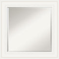 Amanti Art White Bathroom Mirror for Over Sink, 26x26 Ridge White Square Vanity Mirror, Medium Traditional Frame, Hangs Horizonally and Vertically, Bathroom Wall Decor, Beveled Edge from WI, USA