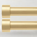 2 Pack Curtain Rods for Windows 72 to 144 Inch, 1 Inch Gold Curtain Rods Set, Adjustable Heavy Duty Curtain Rod, Outdoor Curtain Rods for Patio Bedroom, Drapery Rods with End Cap, Size 32"- 150"