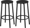 HOOBRO Bar Stool Set, Counter Height Stools with Footrest, Sturdy Steel Frame, for Dining Room, Kitchen Island, Party, Easy Assembly, Black BK03BY01N1