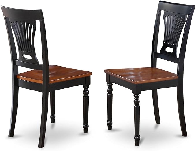 East West Furniture HLPL3-BCH-W 3 Piece Kitchen Table & Chairs Set Contains a Round Dining Table with Pedestal and 2 Dining Room Chairs, 42x42 Inch, Black & Cherry