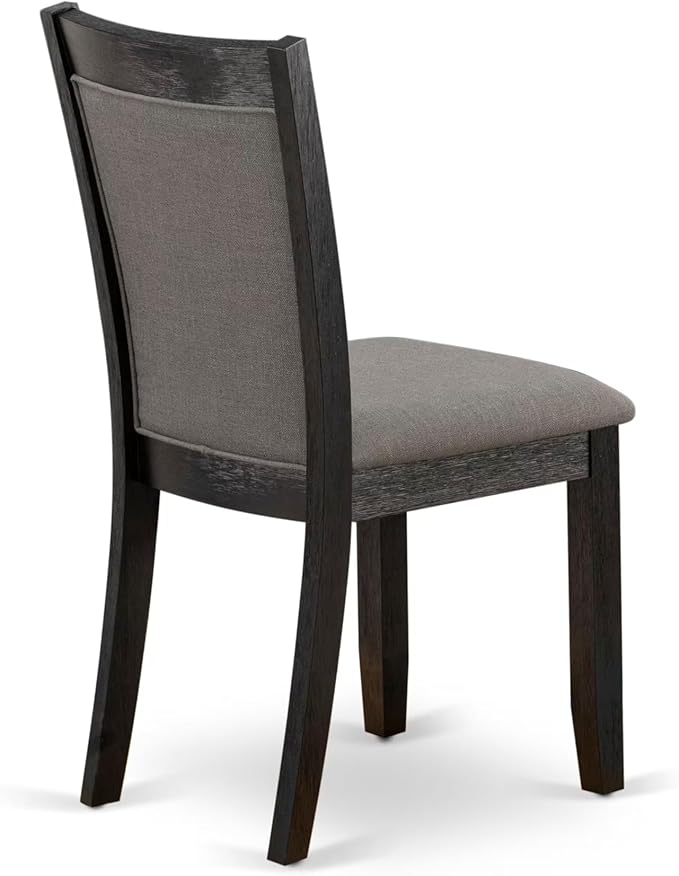 East West Furniture V627MZ650-9 9 Piece Kitchen Table Set Includes a Rectangle Dining Room Table with V-Legs and 8 Dark Gotham Grey Linen Fabric Parsons Chairs, 40x72 Inch, Multi-Color
