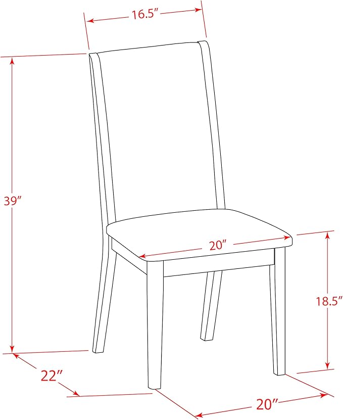 East West Furniture V097LA015-7 7 Piece Dinette Set Consist of a Rectangle Dining Table with V-Legs and 6 Baby Blue Linen Fabric Parson Dining Room Chairs, 40x72 Inch, Multi-Color
