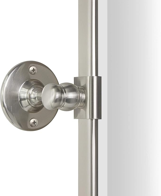 TEHOME 30x40'' Brushed Nickel Pivot Bathroom Mirror Tilt Vanity Mirror 40x30'' Brushed Silver Metal Framed Rectangular Tilting Beveled Vanity Mirrors for Wall, Vertical