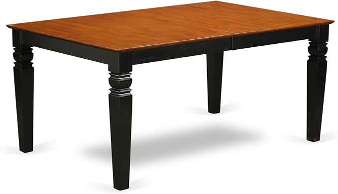East West Furniture LGAN5-BCH-W 5 Piece Dining Room Table Set Includes a Rectangle Wooden Table with Butterfly Leaf and 4 Kitchen Dining Chairs, 42x84 Inch, Black & Cherry