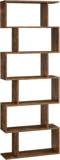 VASAGLE Bookshelf, 6-Tier Bookcase, Tall Display Shelf, Freestanding Storage Shelf, Room Divider, for Home Office, Living Room, Bedroom, Study, Rustic Brown ULBC61BX