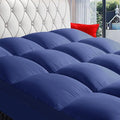COONP California King Mattress Topper, Extra Thick Pillowtop, Cooling Plush Mattress Pad Cover Bed Topper Protector with 8-21 Inch Deep Pocket (Navy Blue, California King)