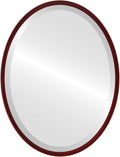 OVALCREST - Oval Wooden Beveled Wall Mirror for Home Decor, Bathroom, Vanity, Bedroom, Living Room, Hallway - London Style (Black Cherry) 23.1 x 29.1
