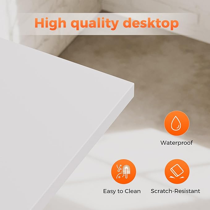 Rolling Computer Desk with Wheels, Gaming Desk for Small Spaces, Modern Simple Style Table for Home Office, Study Writing Table (Caster, White, 24 inch)