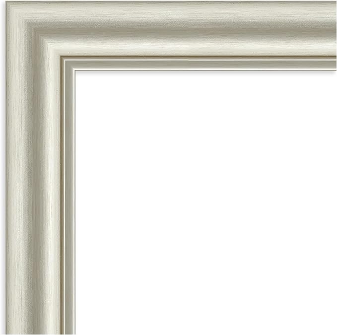 Amanti Art Bathroom Mirror for Over Sink, 26x26 Sophia Silver Square Vanity Mirror, Medium Traditional Frame, Hangs Horizonally and Vertically, Bathroom Wall Decor, Beveled Edge