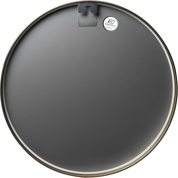 FrameWorks 20" Deluxe Contemporary Brass Gold Circular Aluminum Mirror