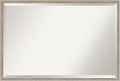 Amanti Art White Bathroom Mirror for Over Sink, 25x37 Hardwood Wedge White Wash Rectangle Vanity Mirror, Large Country Rustic Wood Frame, Hangs Horizonally and Vertically, Bathroom Wall Decor,
