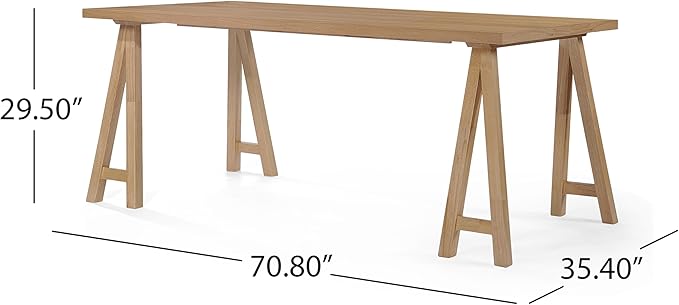 Christopher Knight Home Benson Mid-Century Modern 7 Piece Dining Set, Light Beige and Natural Oak