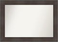 Amanti Art Bronze Bathroom Mirror for Over Sink, 28x40 William Mottled Bronze Narrow Rectangle Vanity Mirror, Large Casual Frame, Hangs Horizonally and Vertically, Bathroom Wall Decor, Non-Beveled
